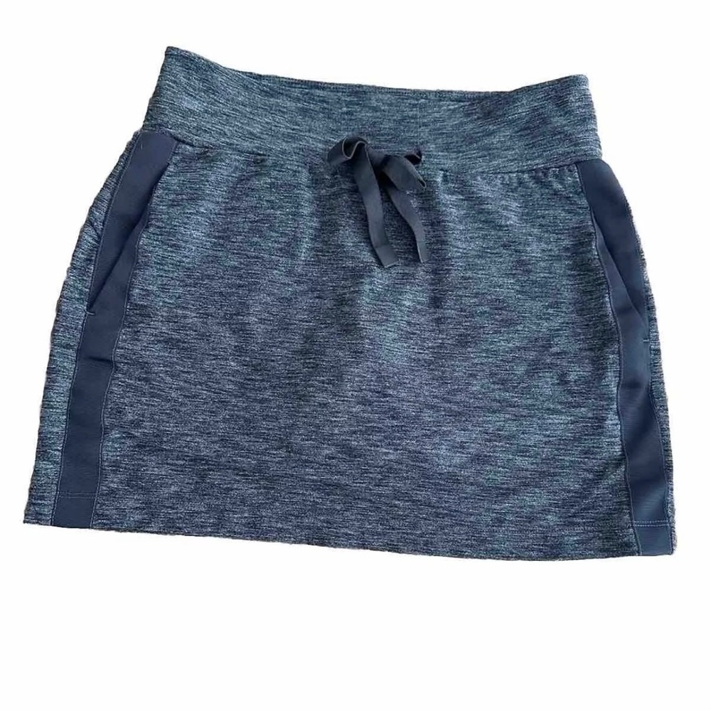 Athleta Skort Skirt Active Wear Golf Tennis Prep Gray W/Black Trim Heather SizeS